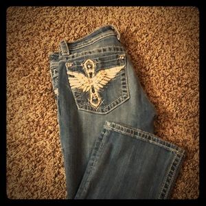 Miss me jeans size 28 cross angel wings like new